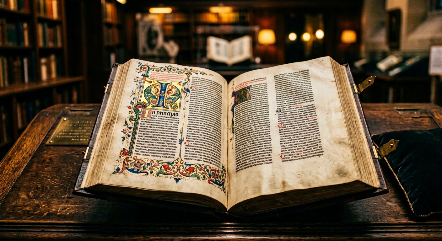 Bible de Gutenberg ouverte