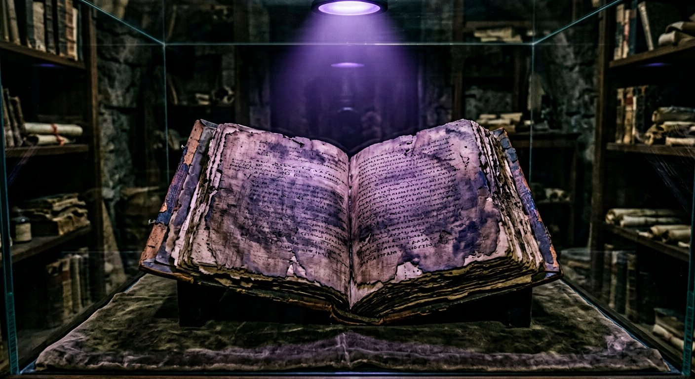Codex de papyrus de l'Évangile de Judas, taché par les siècles