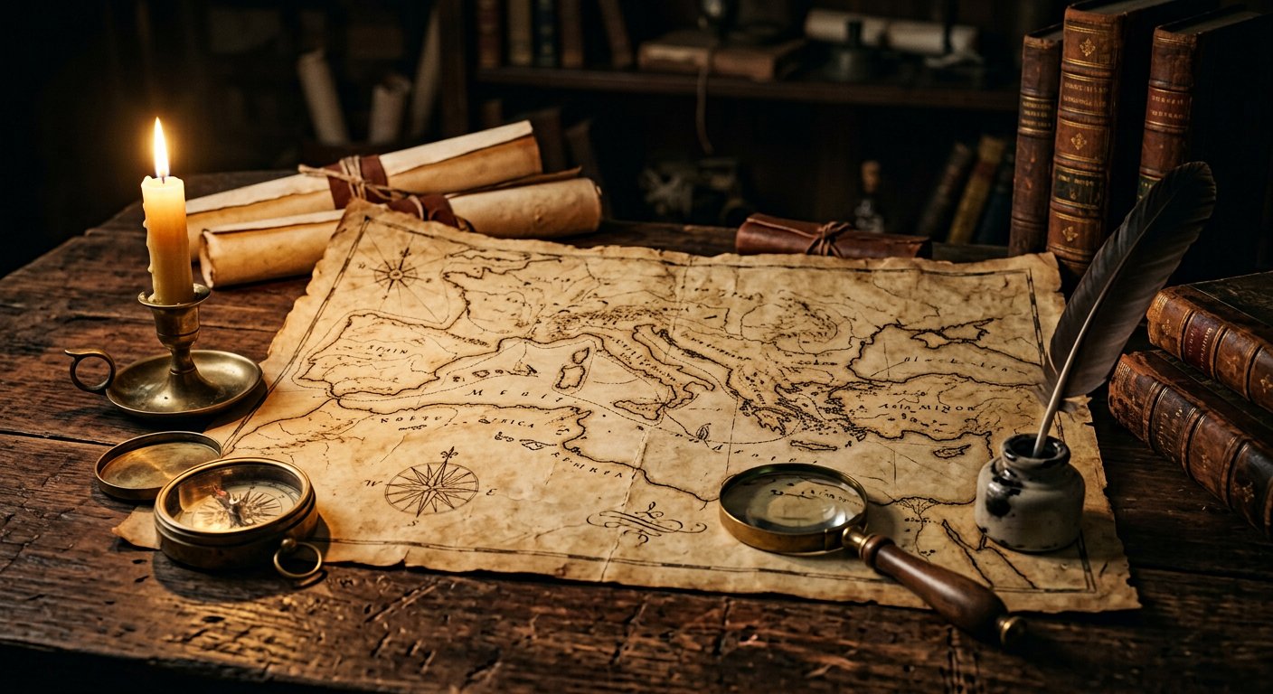 Table de cartographe ancienne