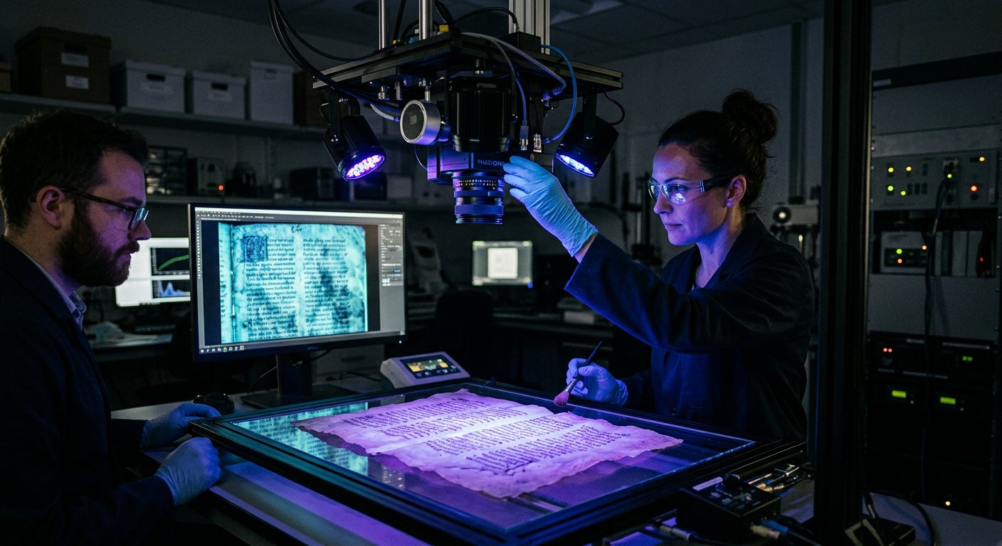 Laboratoire d'imagerie multispectrale sur parchemins anciens