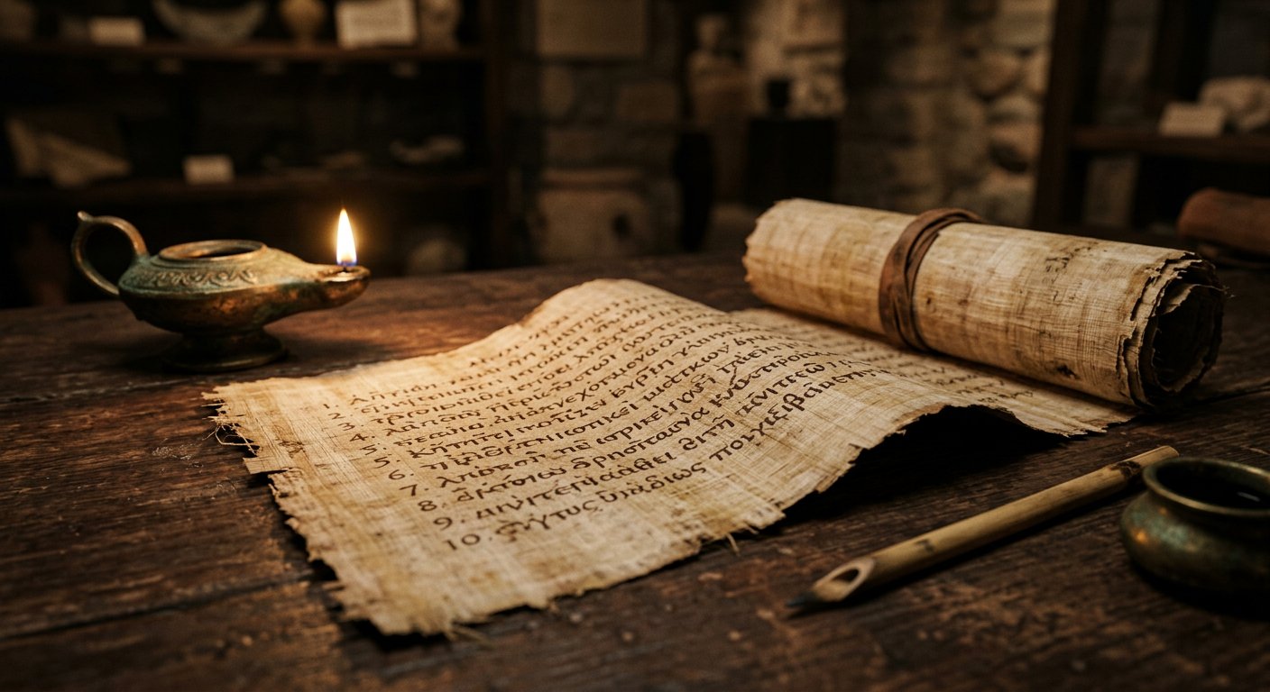 Lettre grecque antique sur papyrus, la Lettre d'Aristée
