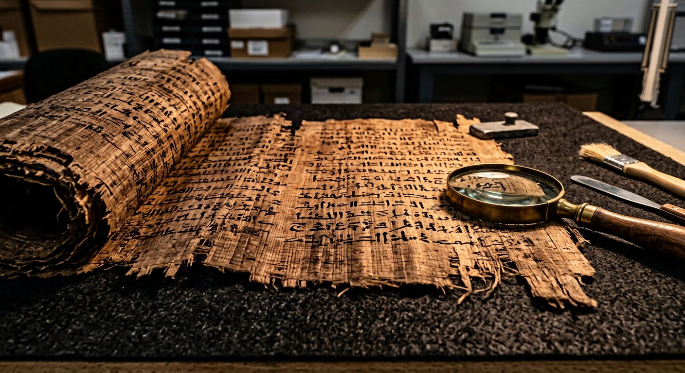 Papyrus Ipuwer couvert d'écriture hiératique