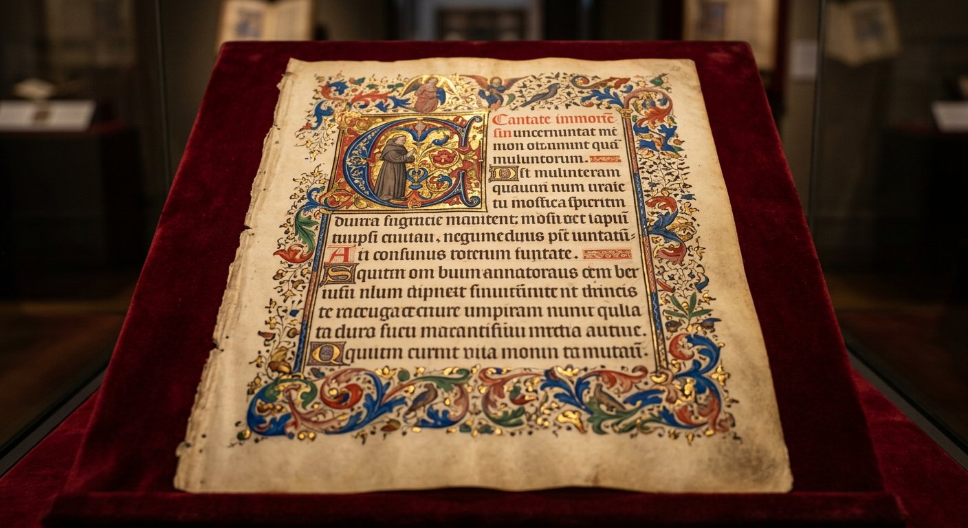 Psautier de Mayence 1457, initiales enluminées bleu, rouge et or
